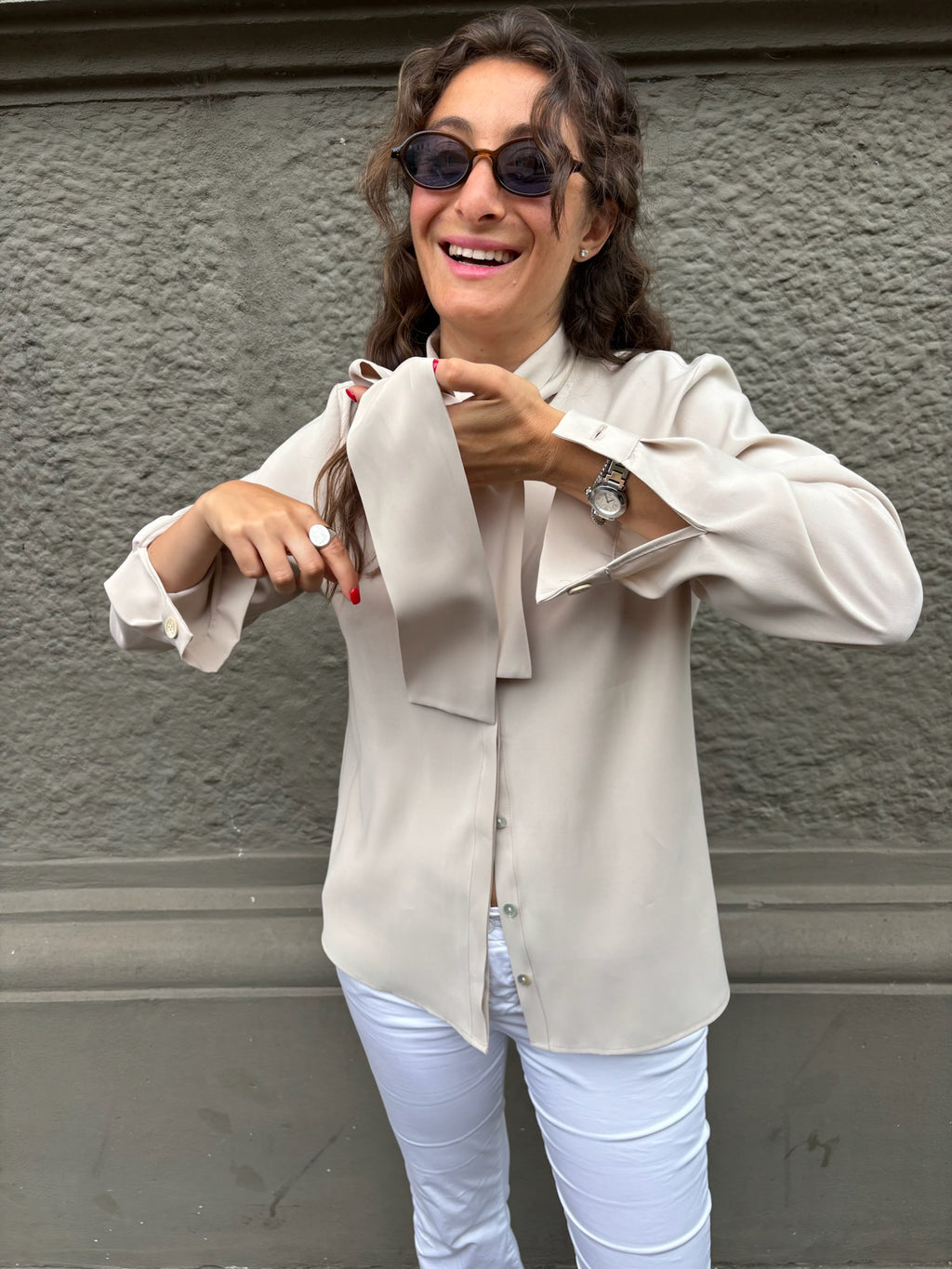 THAT'S IT Camicia Cupro gesso