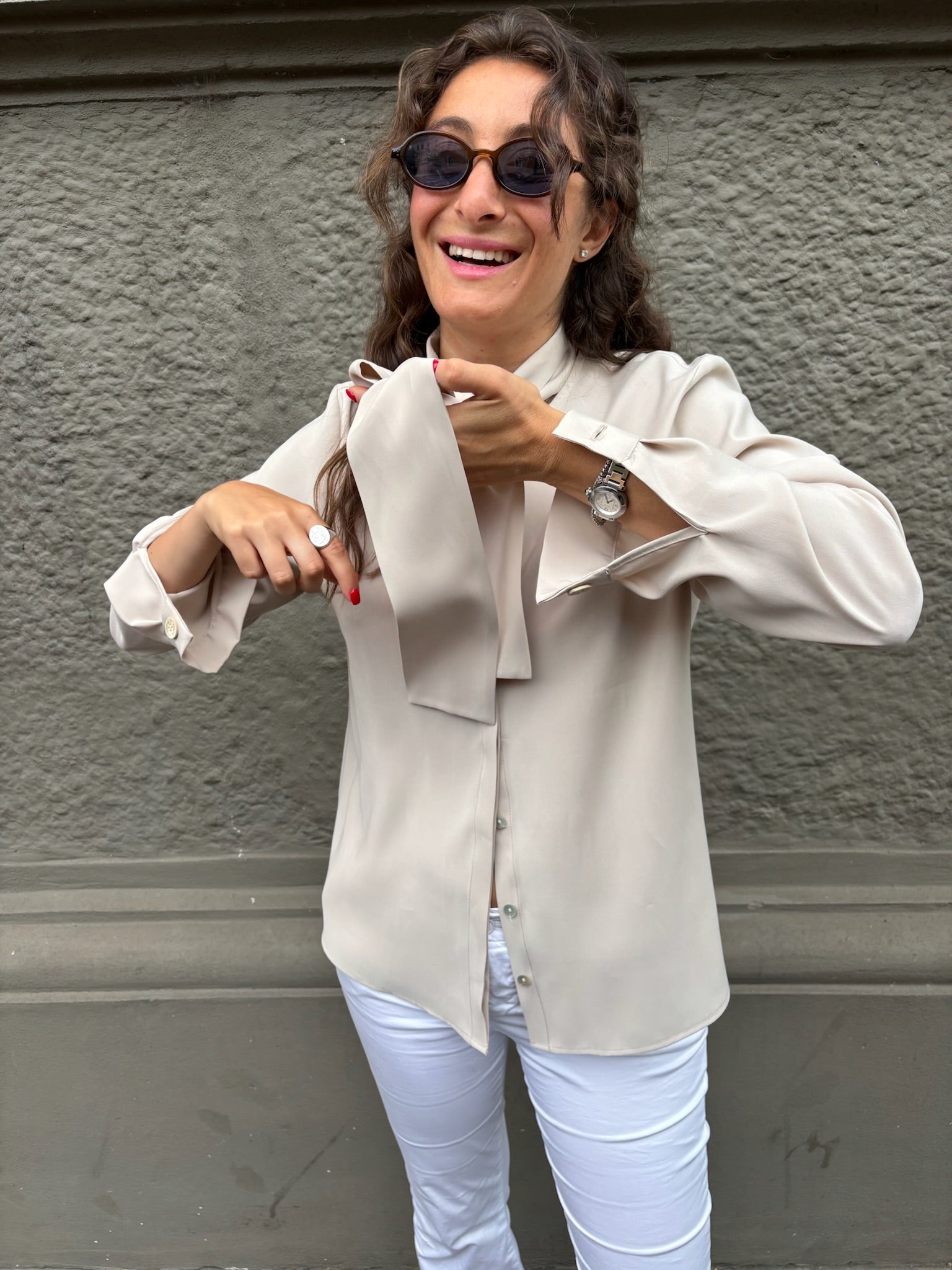 THAT'S IT Camicia Cupro gesso