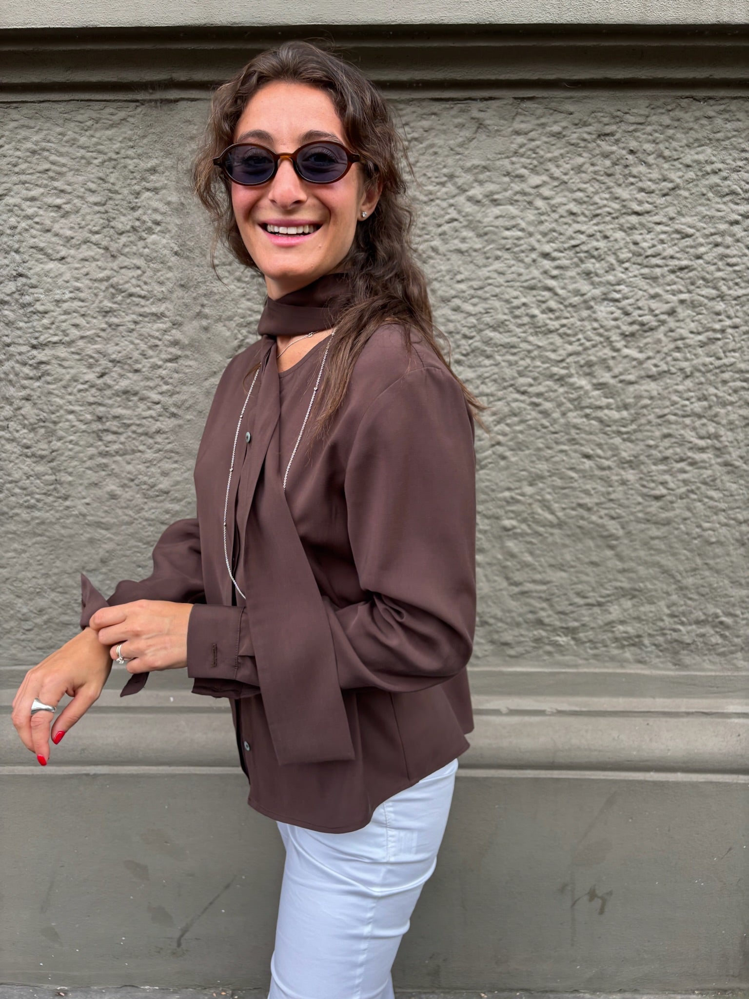 THAT'S IT Camicia Cupro espresso