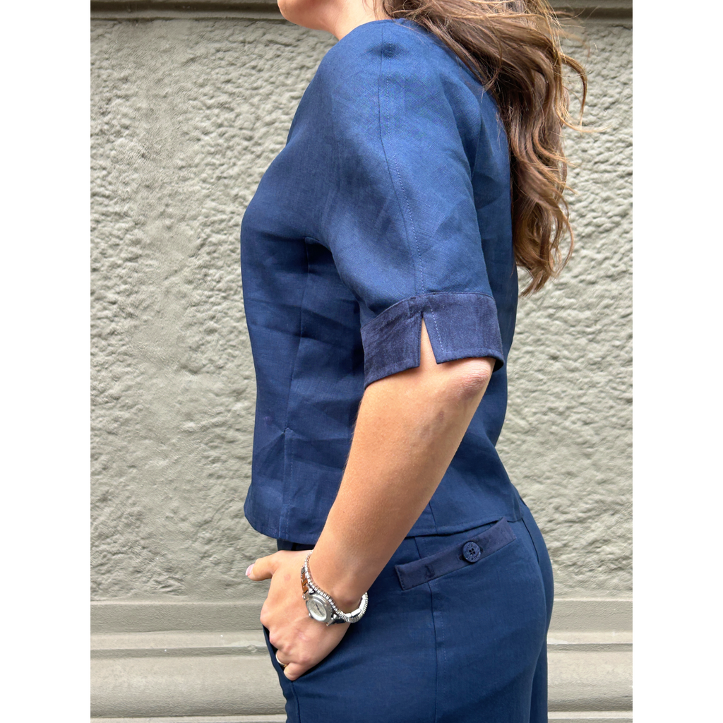 THAT'S IT Camicia Lino blu