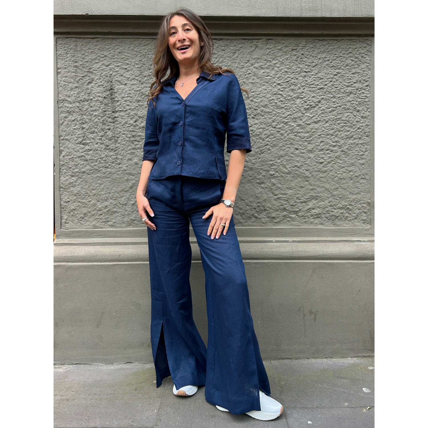 THAT'S IT Camicia Lino blu