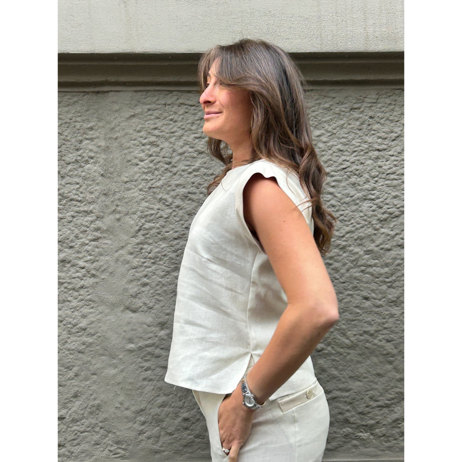 THAT'S IT Blusa Lino panna