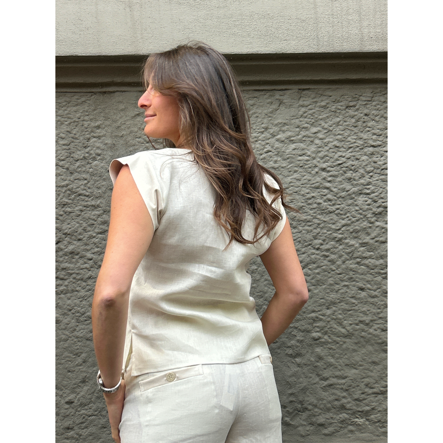 THAT'S IT Blusa Lino panna