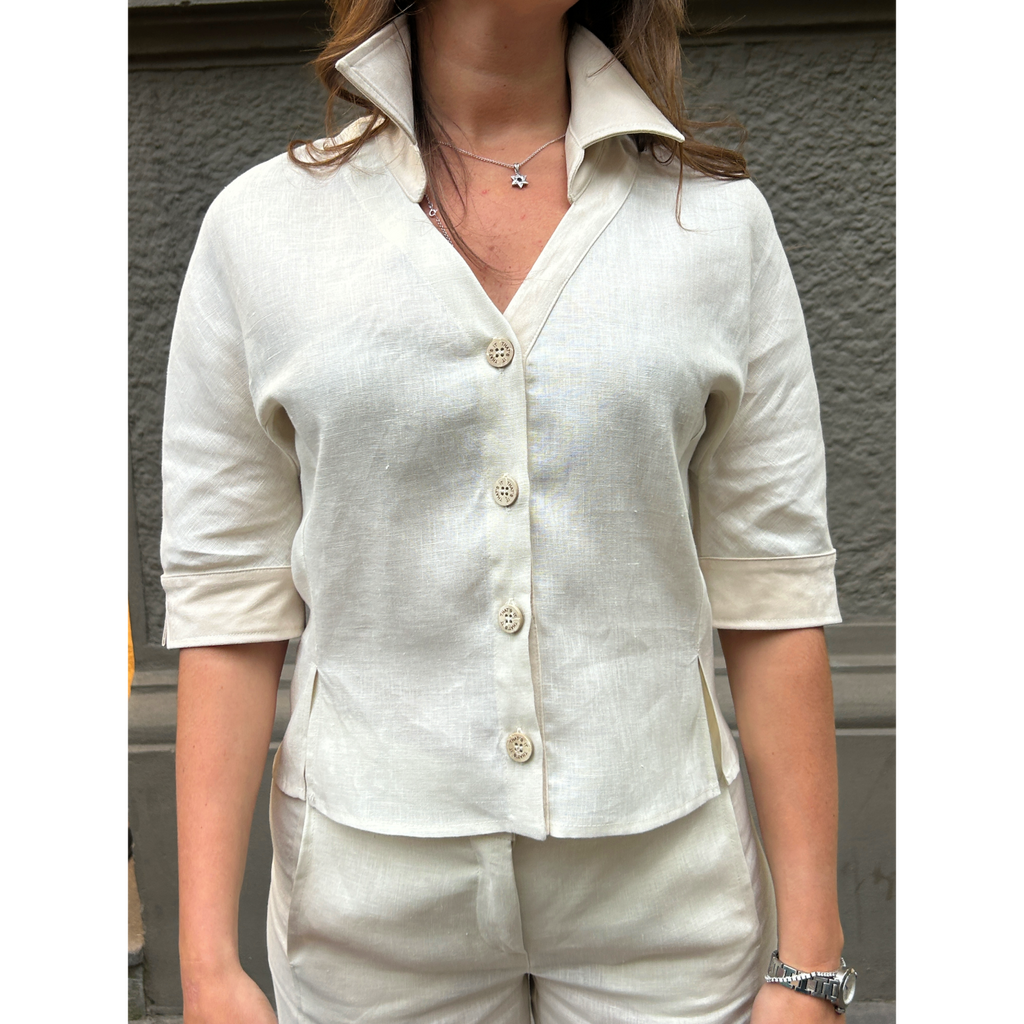 THAT'S IT Camicia Lino panna