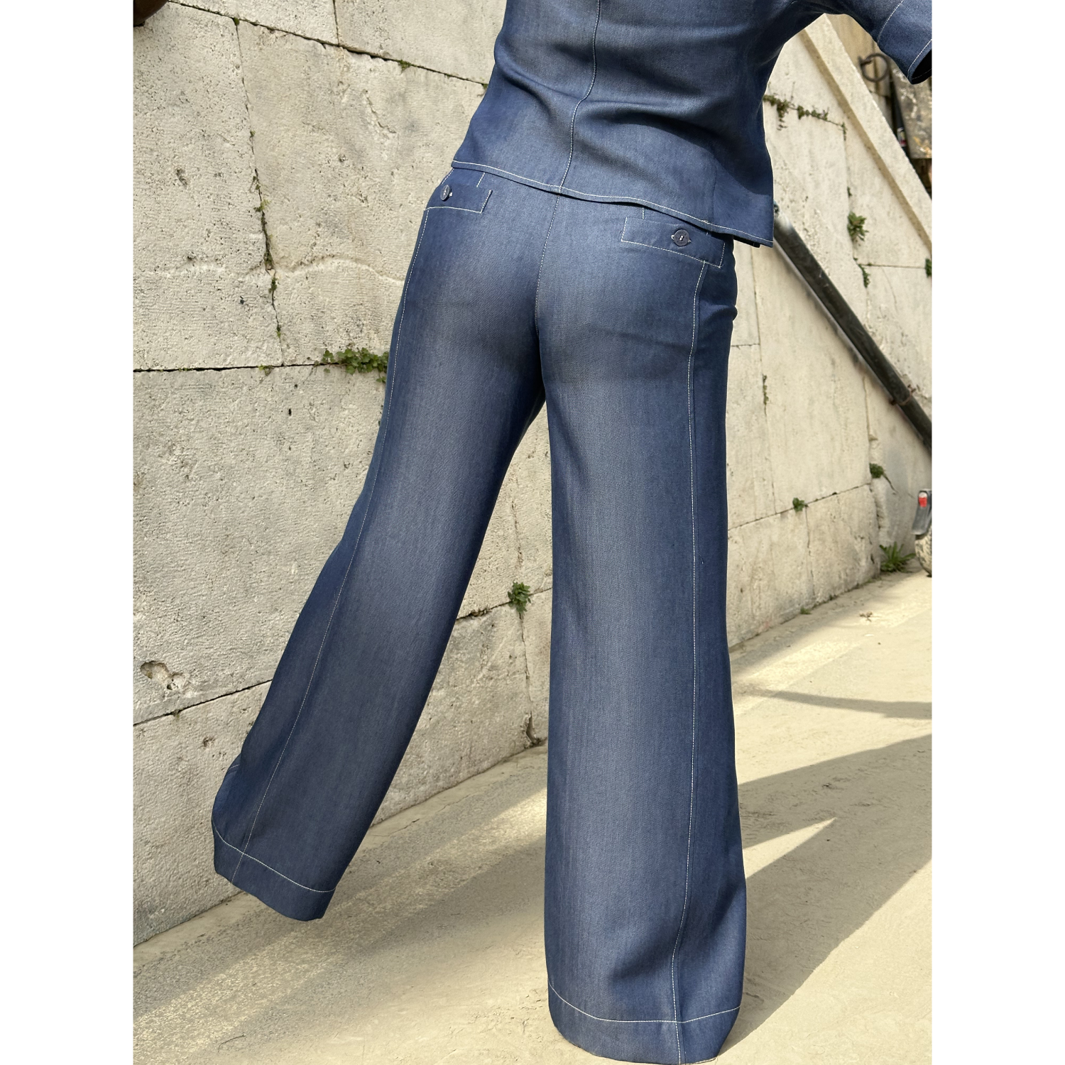 THAT'S IT Wide Chambray indaco