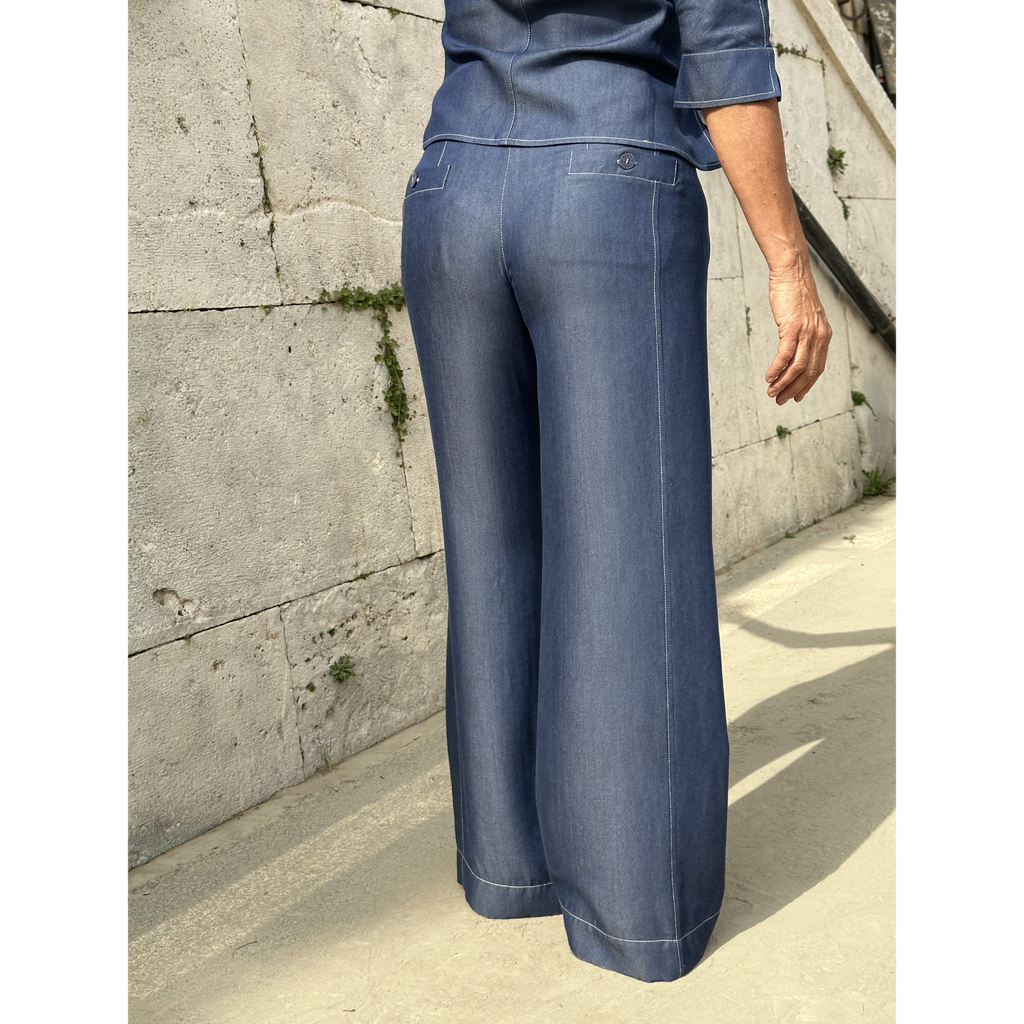 THAT'S IT Wide Chambray indaco