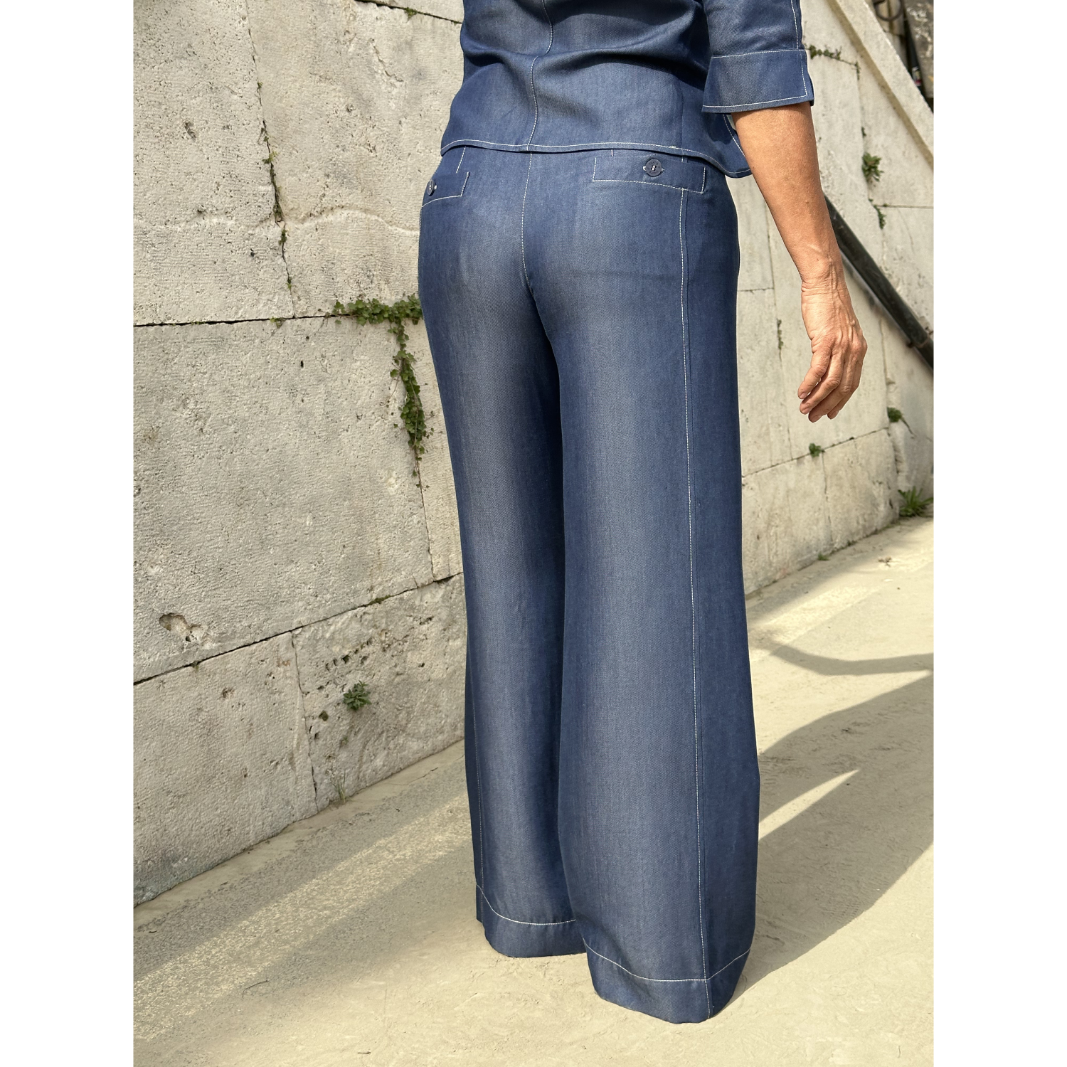 THAT'S IT Wide Chambray indaco