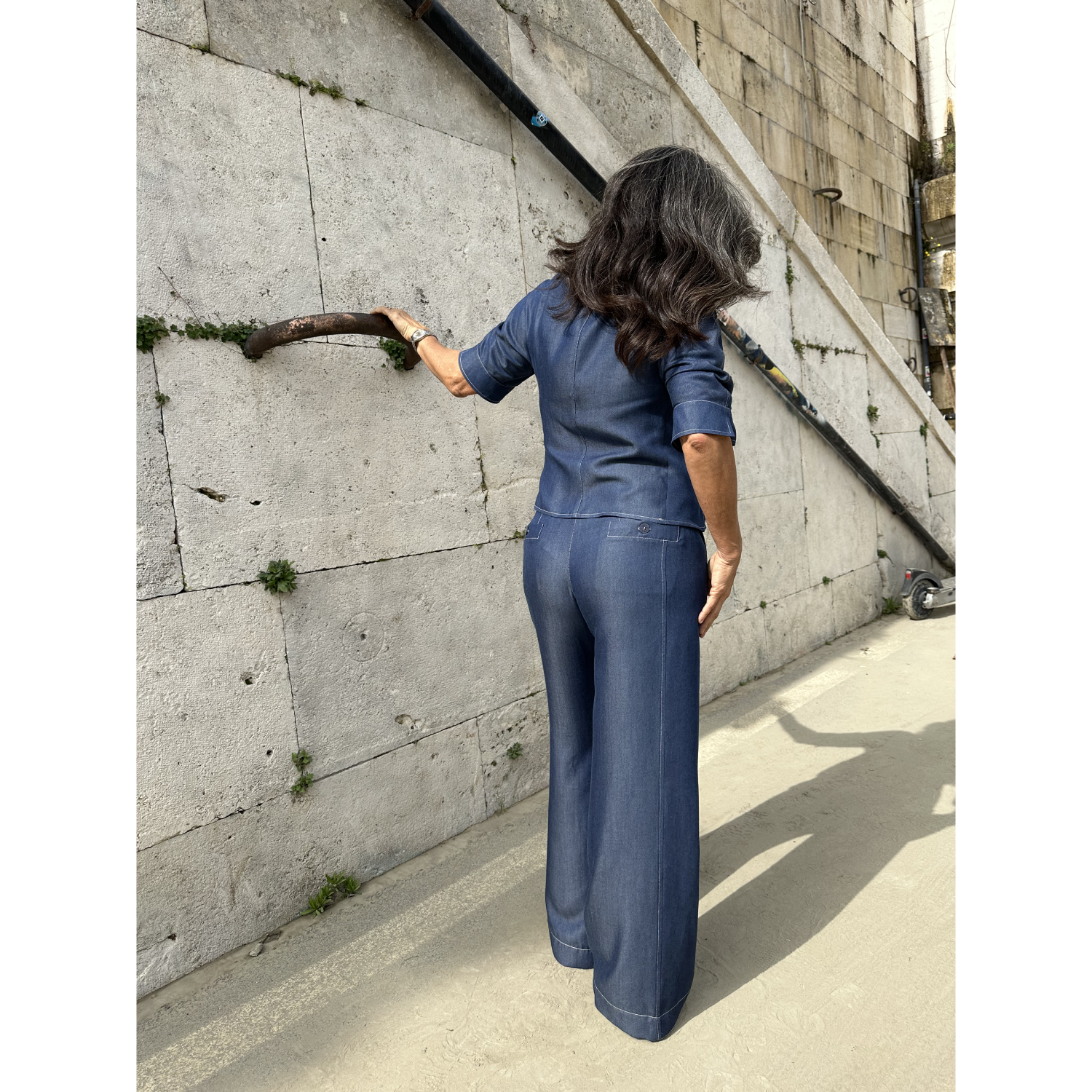 THAT'S IT Wide Chambray indaco