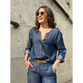 THAT'S IT Blusa Chambray indaco