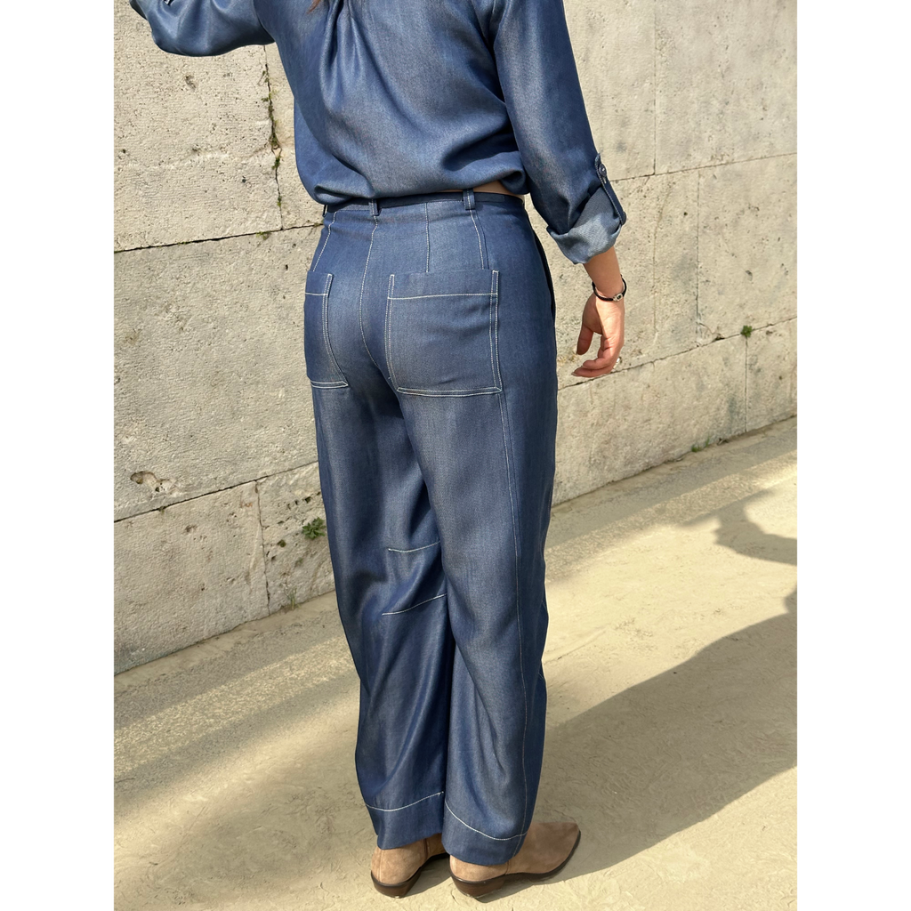 THAT'S IT Barrel Chambray indaco
