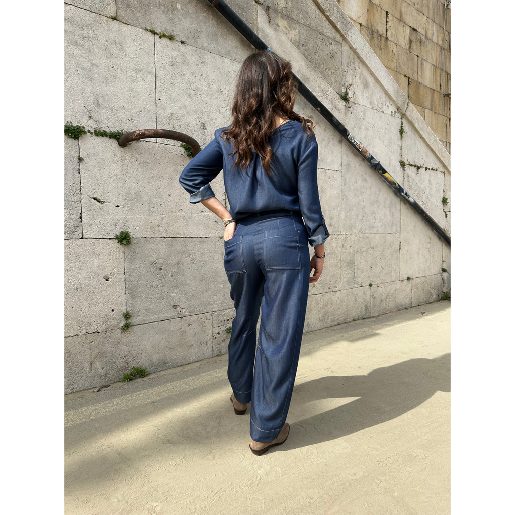 THAT'S IT Barrel Chambray indaco