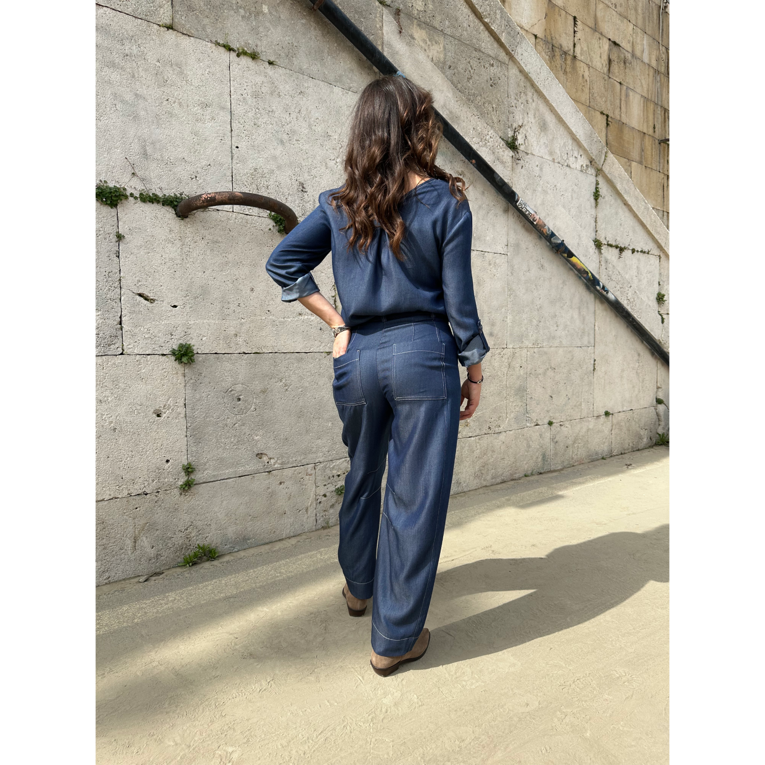 THAT'S IT Barrel Chambray indaco