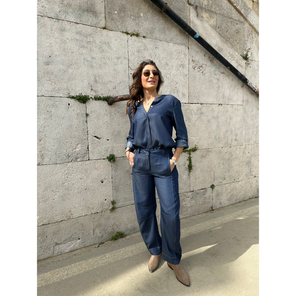 THAT'S IT Barrel Chambray indaco