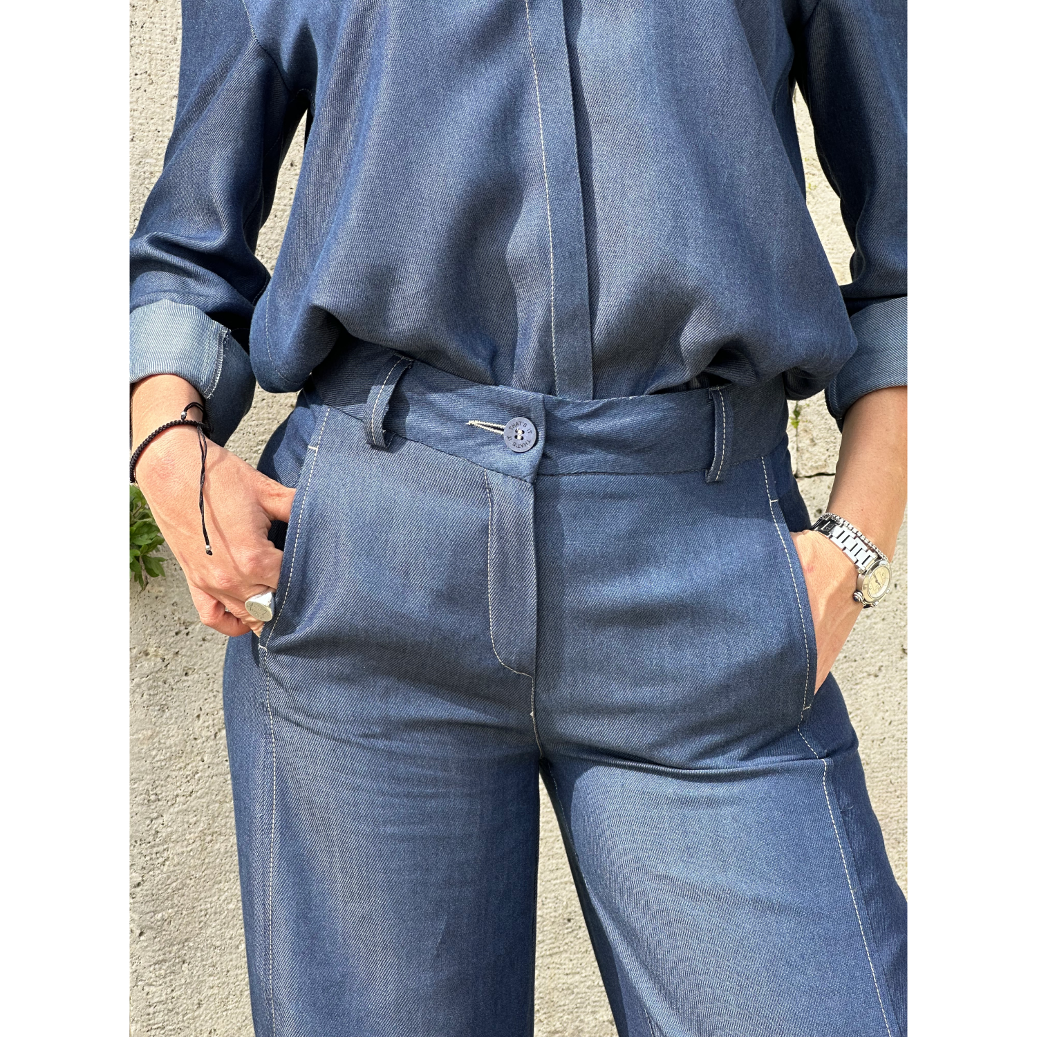 THAT'S IT Barrel Chambray indaco