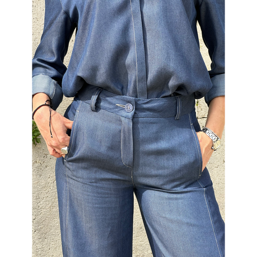 THAT'S IT Barrel Chambray indaco