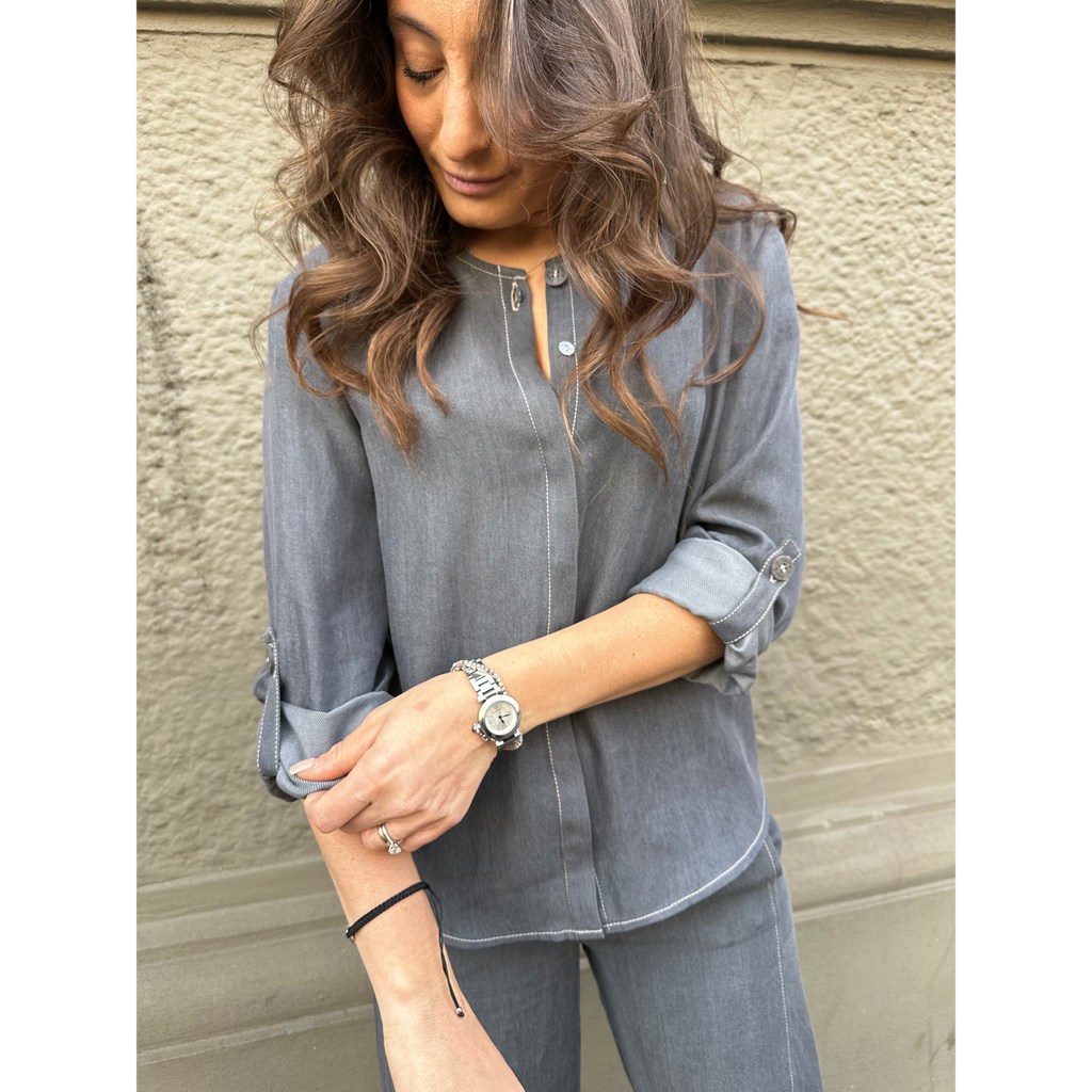 THAT'S IT Blusa Chambray creta