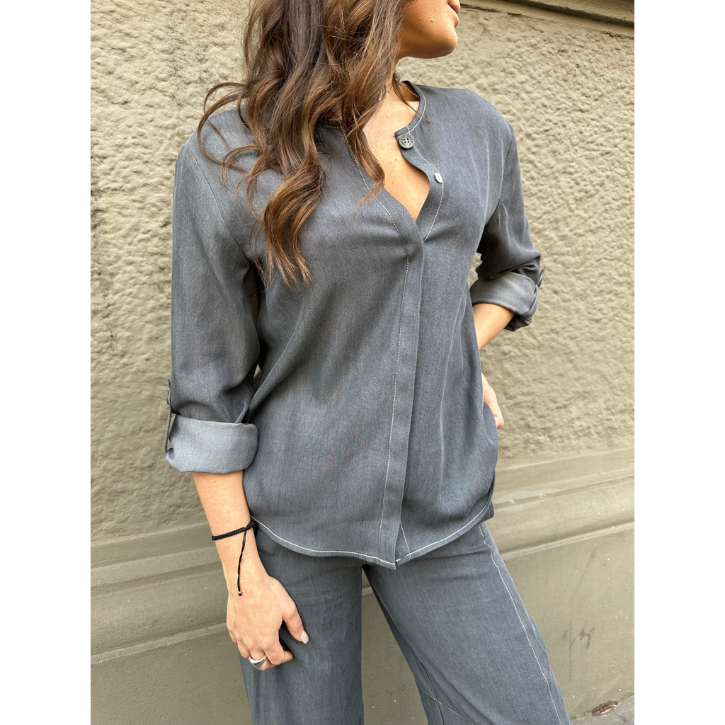 THAT'S IT Blusa Chambray creta