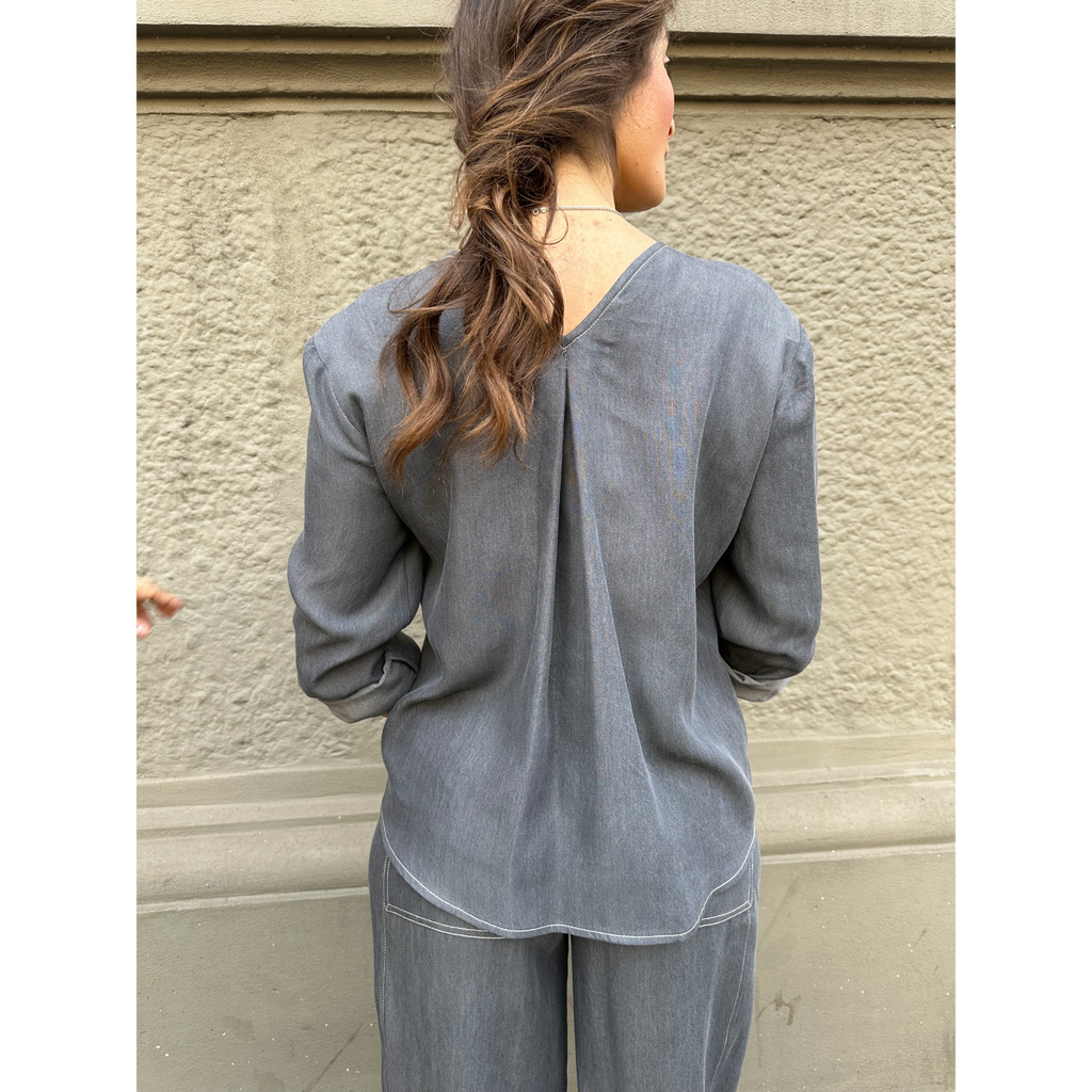 THAT'S IT Blusa Chambray creta