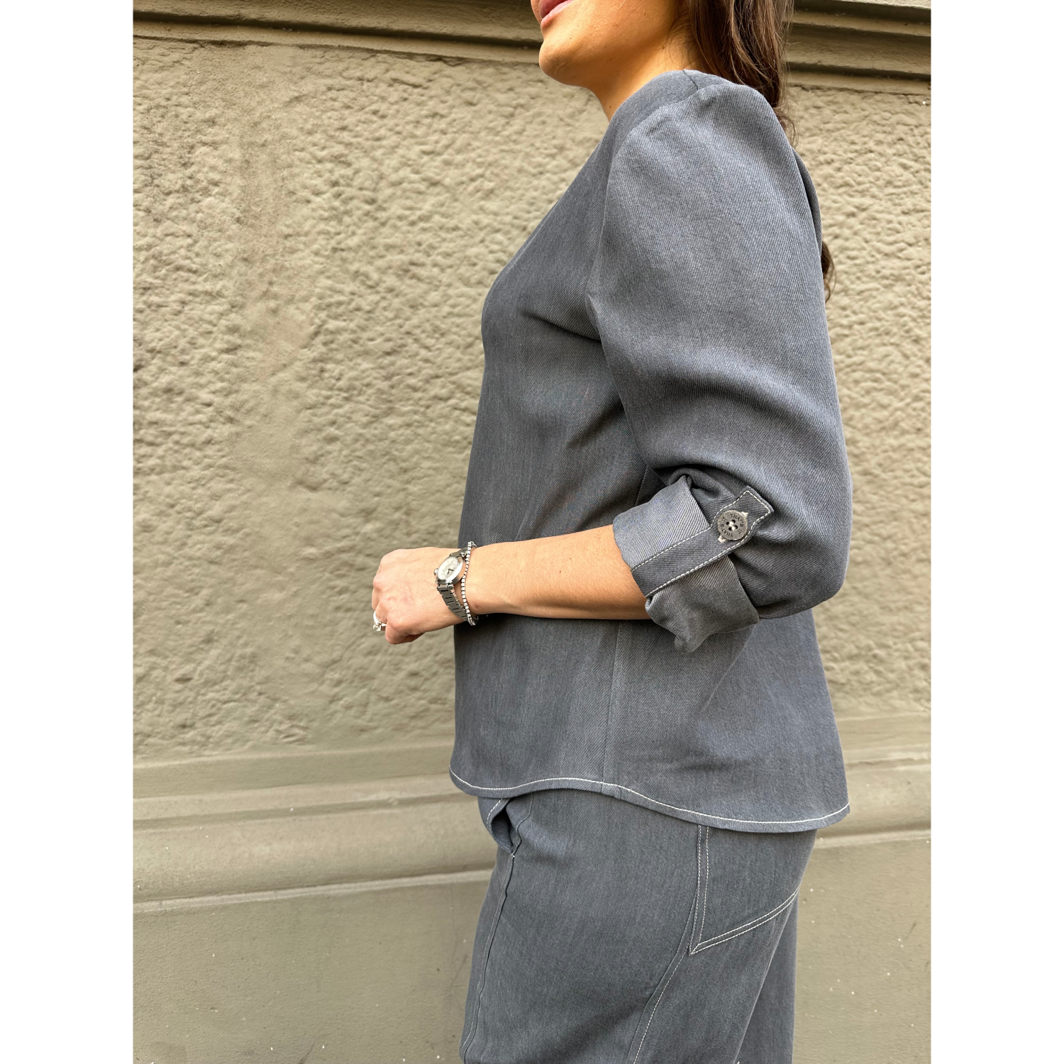 THAT'S IT Blusa Chambray creta