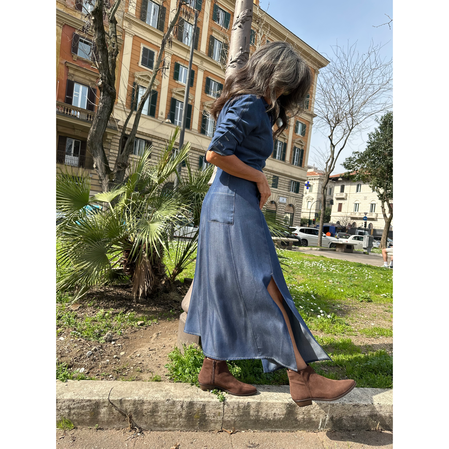 THAT'S IT Abito Chambray indaco