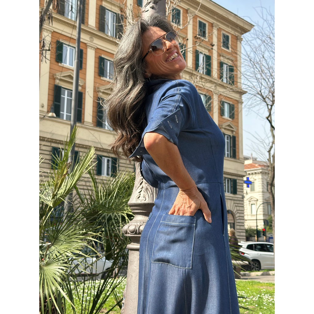 THAT'S IT Abito Chambray indaco