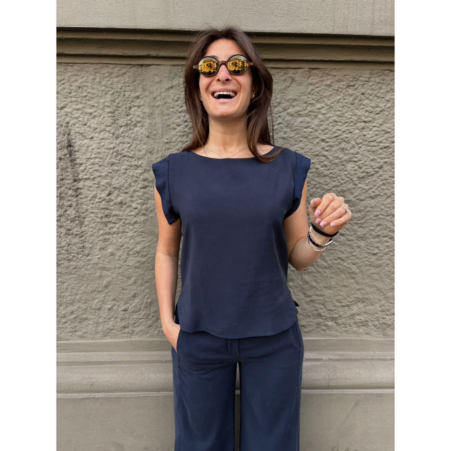 THAT'S IT Blusa Cupro blu
