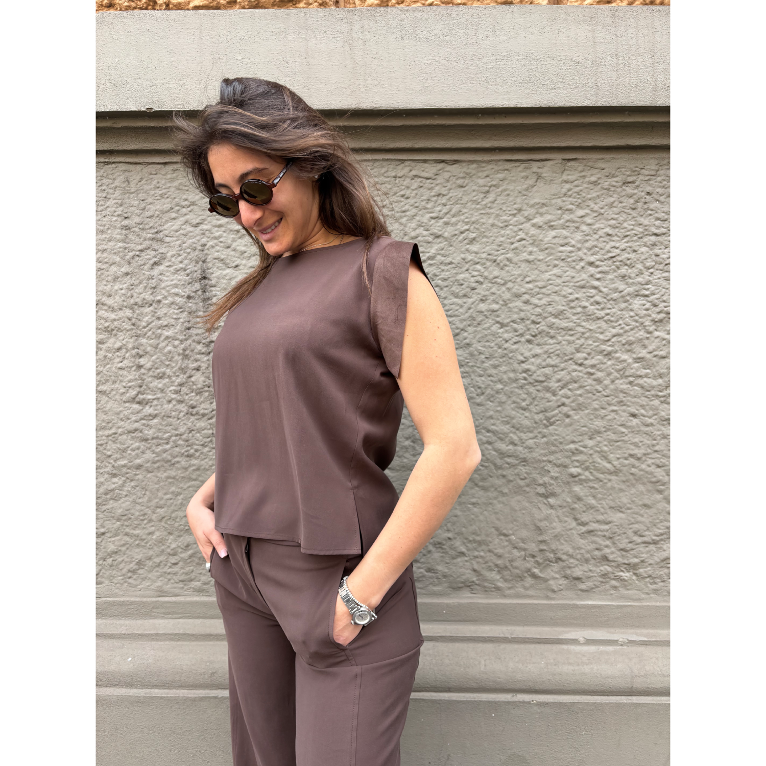 THAT'S IT Blusa Cupro nutella