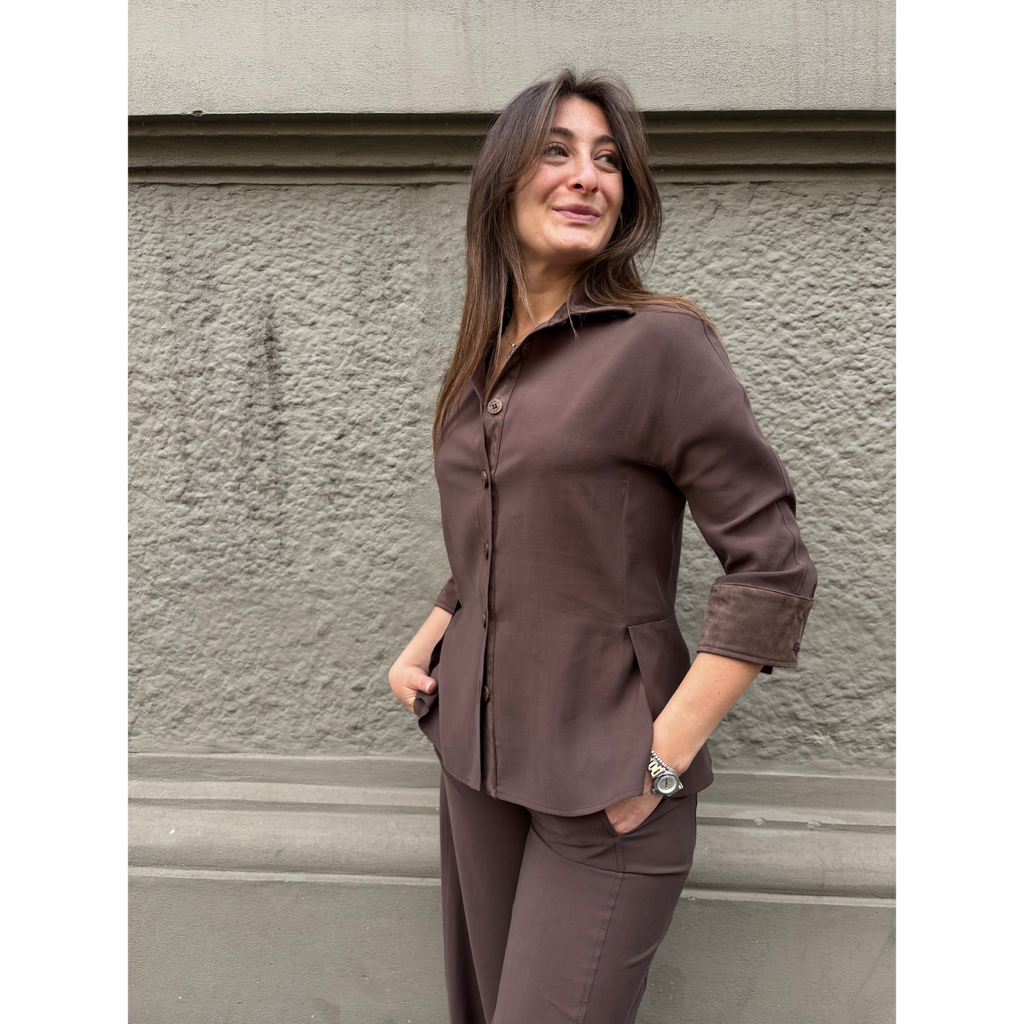 THAT'S IT Camicia Cupro nutella