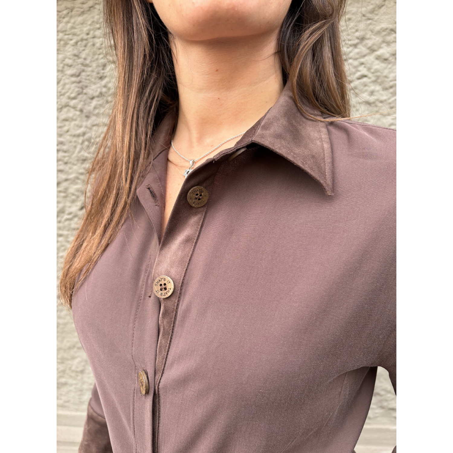 THAT'S IT Camicia Cupro nutella