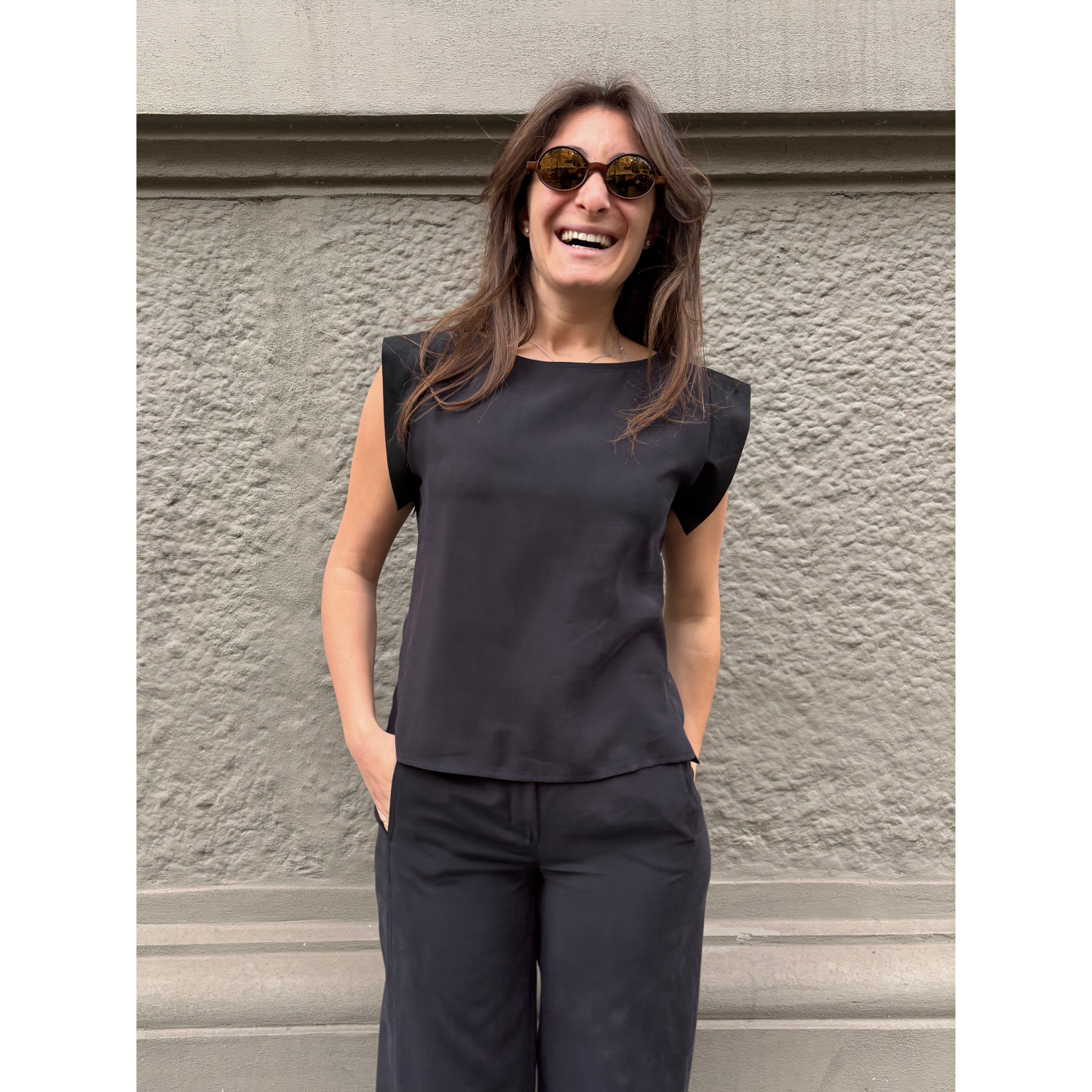 THAT'S IT Blusa Cupro nero