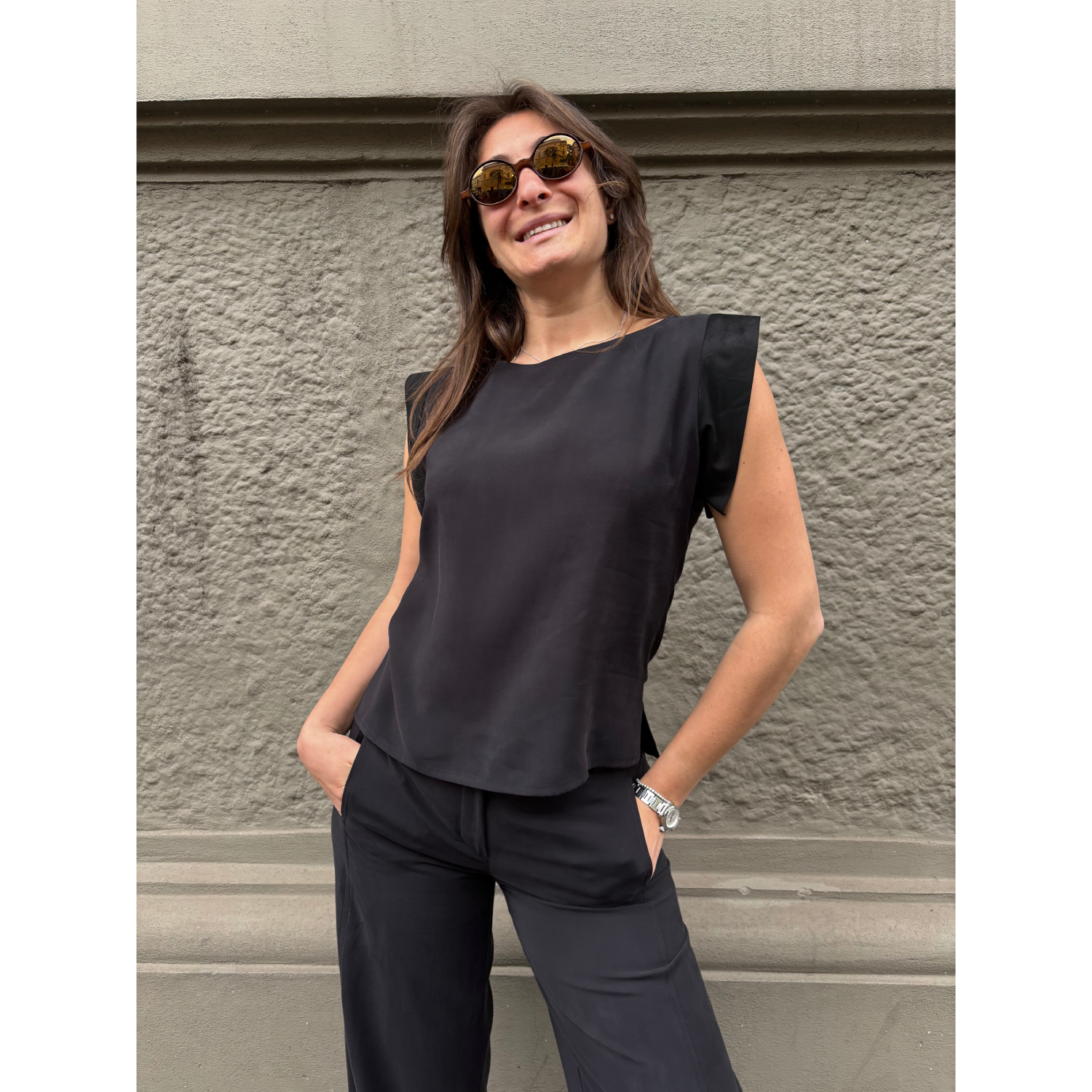 THAT'S IT Blusa Cupro nero