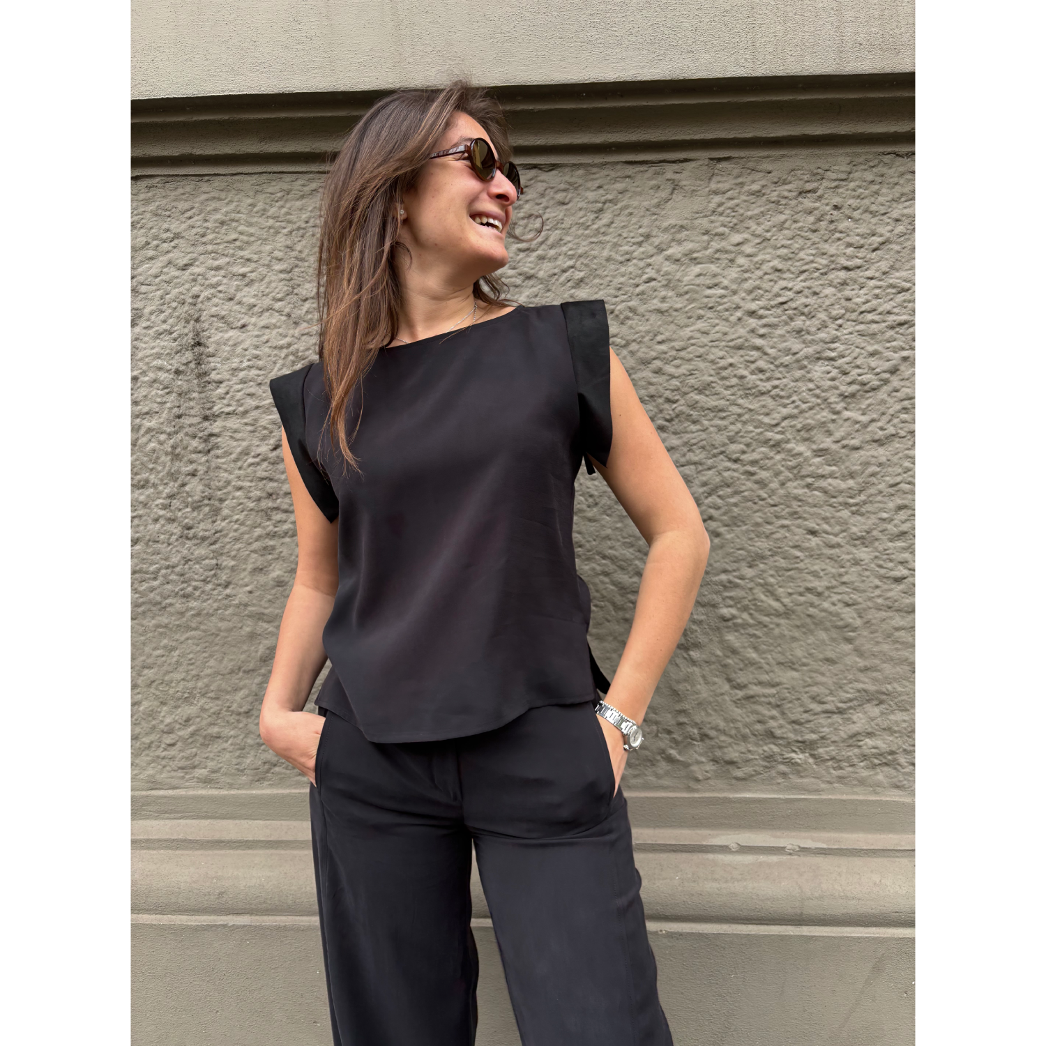 THAT'S IT Blusa Cupro nero
