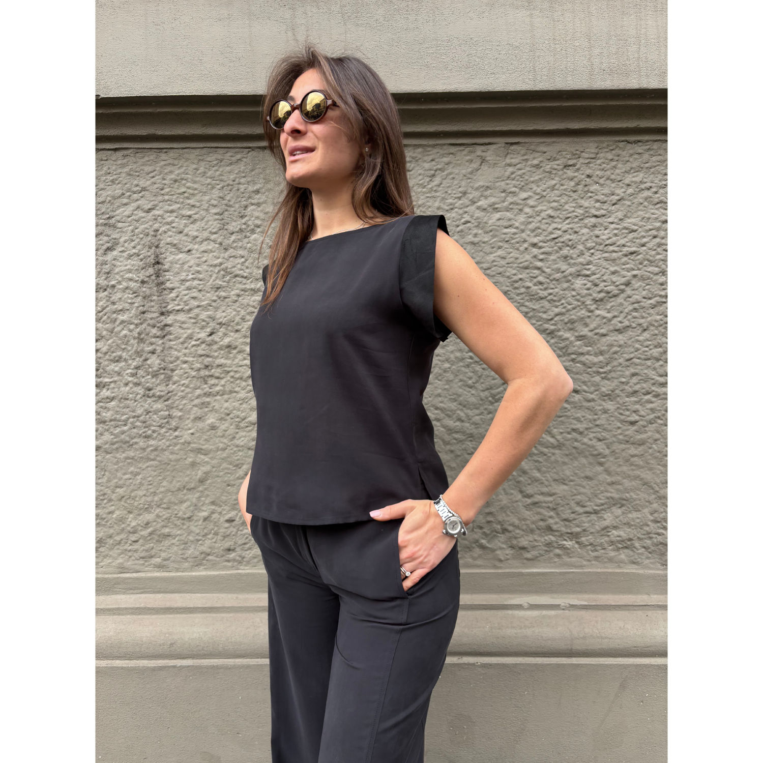 THAT'S IT Blusa Cupro nero